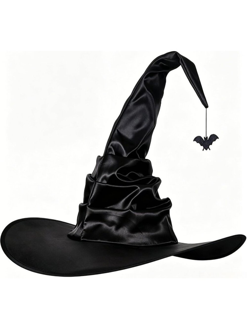 🎃Women's Black Bat 18 Inches Wicked Wizard Hat with Wide Brim Witch Hats